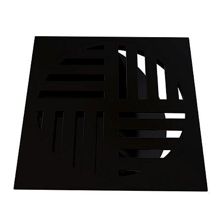 Ralo Grelha Quadrada Com Fecho Automático Preto 15cm Estrela