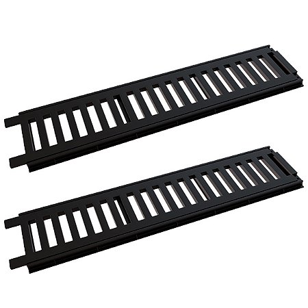 Kit 2 Ralo Linear Grelha C/ Porta Grelha Preto 15x100cm