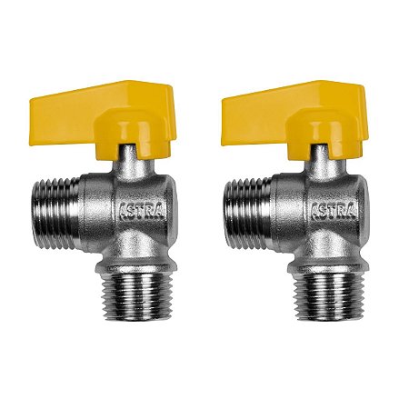 Kit 2 Registro Válvula Esférica 90° RM X RM 1/2'' Pex Gás