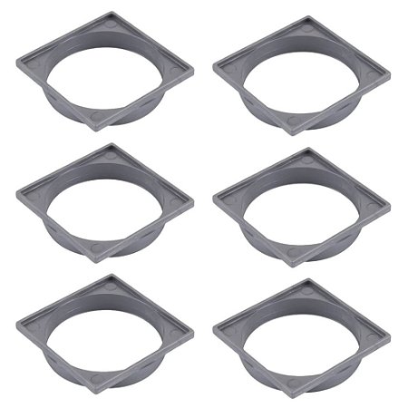 Kit 6 Porta Grelha Ralo Quadrado Caxilho Cinza 150mm Tigre