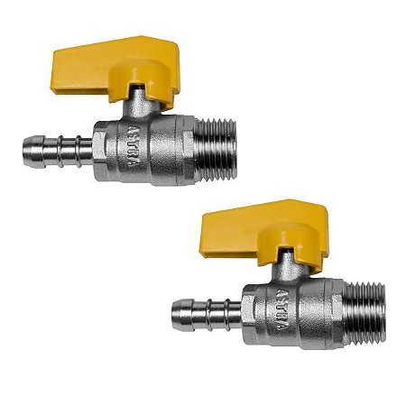 Kit 2 Registro Válvula Esférica RM 1/2'' C/ Espigão Pex Gás