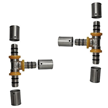 Kit 2 Te Tee Gás Encanado 16-16 16mm Tubo Pex Multicamadas