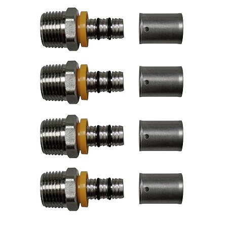 Kit 4 Conexão Fixa p/ Gás RM 1/2'' 16mm Pex Multicamadas