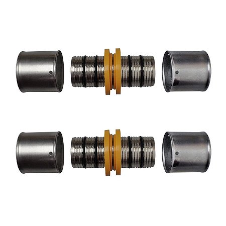 Kit 2 Conexão União de Tubos p/ Gás 16mm Pex Multicamadas