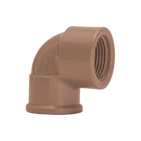 Joelho Cotovelo 90º PVC Soldável Rosca 25mmx1/2'' Marrom
