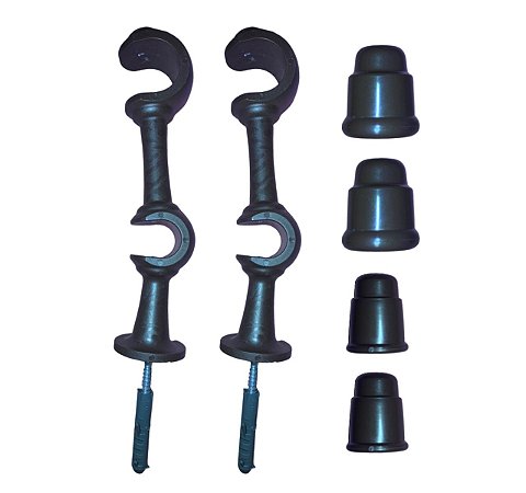 Kit 2 Suporte Varão Duplo Cortina C/ Ponteira 19-28mm Imbuia