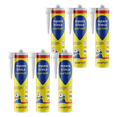 Kit 6 Selante Acrílico Repara Trinca Branco 500g Quartzolit