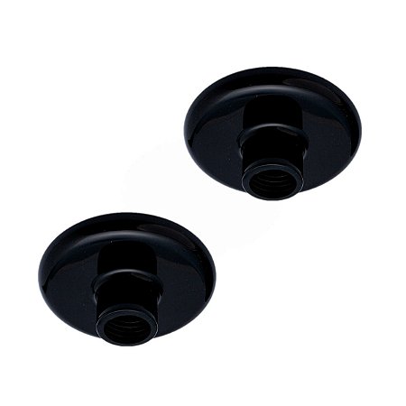 Kit 2 Plafon Simples Redondo Rosqueado E27 14,5cm Preto