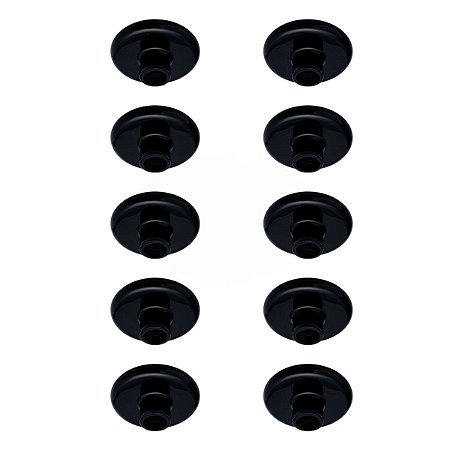 Kit 10 Plafon Simples Redondo Rosqueado E27 14,5cm Preto