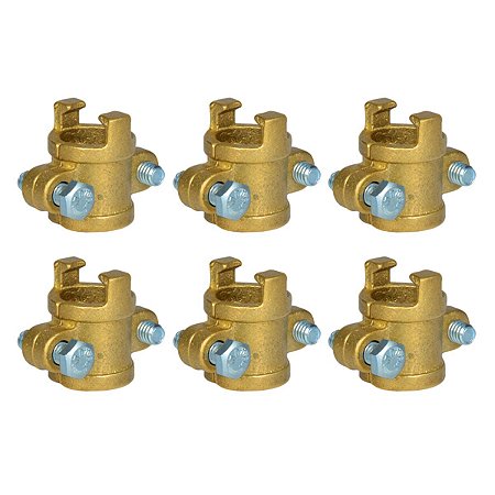Kit 6 Abraçadeira Latão Bipartida Mangueira Alta Pressão 3/4