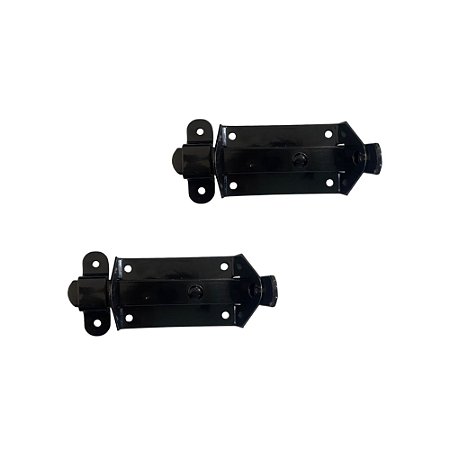 Kit 2 Trinco Fecho Chato Portão Porta Cadeado 11x5cm Preto