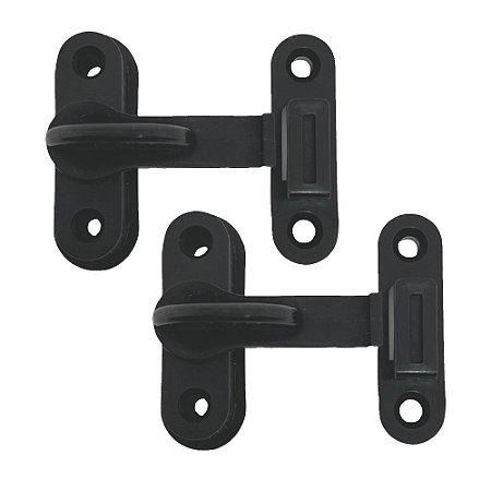 Kit 2 Tranqueta Trinco PVC P/ Porta Sanfonada Janela Preto