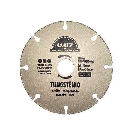 Disco Segmentado Tungstênio P/ Madeira 110mm x 20mm Matz