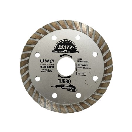 Disco Diamantado Turbo P/ Esmerilhadeira 110x22,23mm Matz