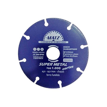Disco De Corte Esmerilhadeira P/ Aço 115mm x 22,23mm Matz