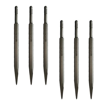 Kit 6 Ponteiro Martelete Perfurador SDS Plus 14x250mm Matz