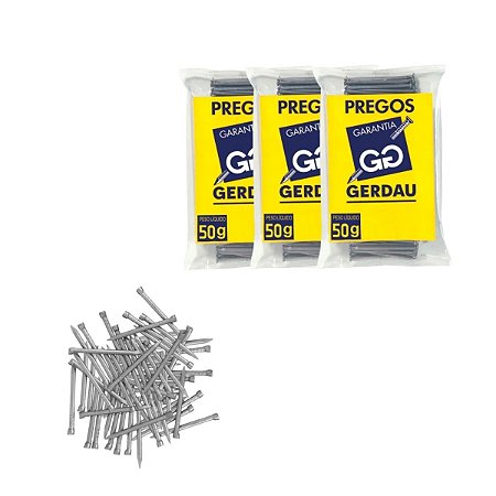 Prego Polido Sem Cabeça 12x12 1,8mm x 27,6mm 150g Gerdau