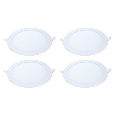Kit 4 Painel LED Embutir Redondo Luz Fria 6500K 12W 17cm