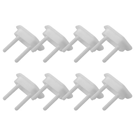 Kit 8 Protetor De Tomada Elétrica Padrão Branco Anti Choque