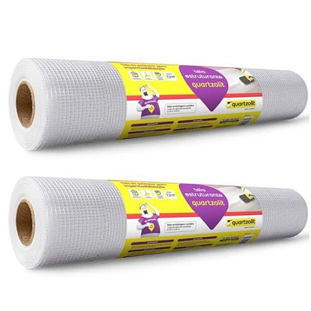 Kit 2 Tela Estruturante Rodapé Ralos 73cm x 10m Quartzolit