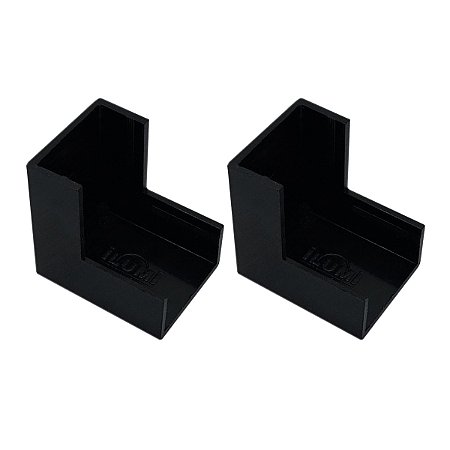 Kit 2 Conexão Curva Cotovelo Externo Preto Canaleta 20x10mm