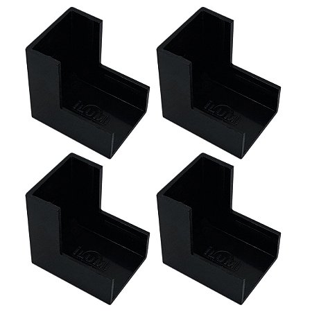 Kit 4 Conexão Curva Cotovelo Externo Preto Canaleta 20x10mm