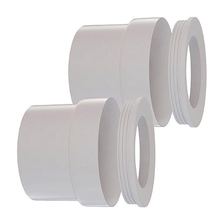 Kit 2 Adaptador Saída Vaso Horizontal C/ Anel 100mm Branco