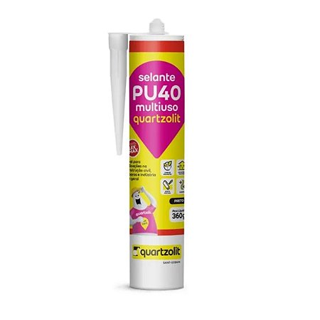 Adesivo Selante Cola PU40 Multiuso Preto 360g Quartzolit