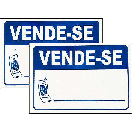 Kit 2 Placa Aviso Sinalização Vende-se 30cmx20cm PVC