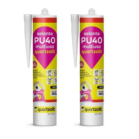 Kit 2 Adesivo Selante PU40 Multiuso Preto 360g Quartzolit