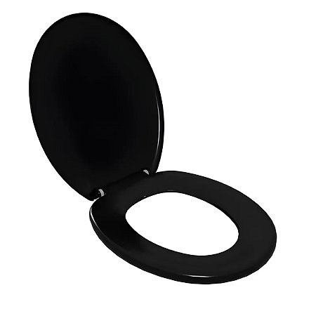 Assento Sanitário Oval Universal Almofadado Slim Preto Astra