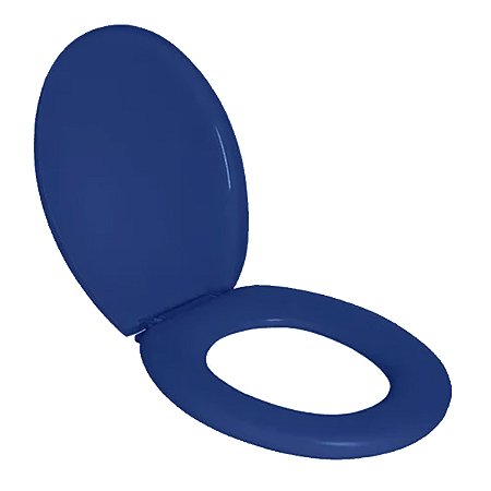 Assento Sanitário Oval Universal Almofadado Azul Escuro