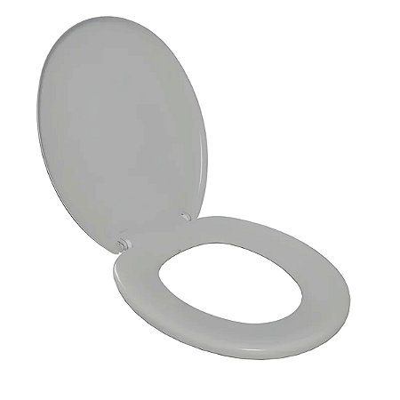 Assento Sanitário Oval Universal Almofadado Cinza Claro
