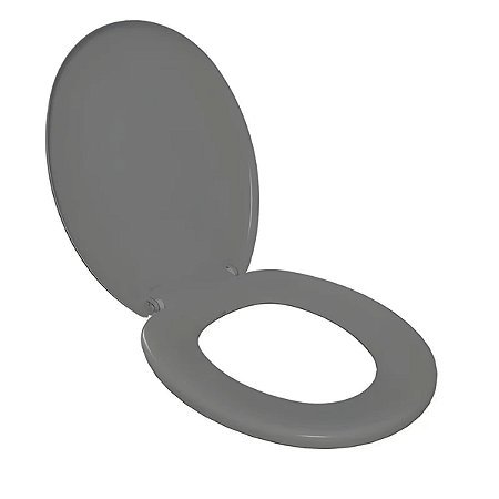 Assento Sanitário Oval Universal Almofadado Cinza Escuro