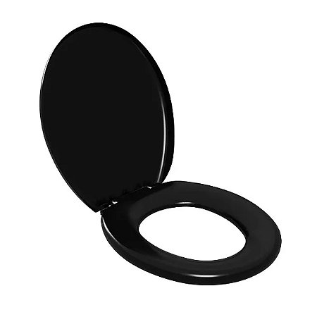Assento Sanitário Oval Universal Almofadado Preto Astra