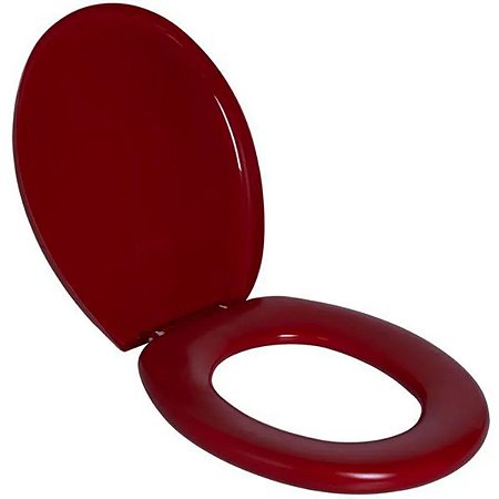 Assento Sanitário Oval Almofadado Vermelho Bordô Astra