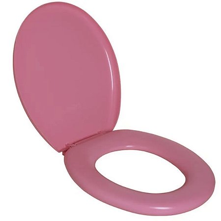 Assento Sanitário Oval Universal Almofadado Rosa Astra