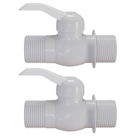 Kit 2 Registro Esfera Engate Rosca Externa PVC 1/2'' Estrela