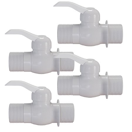 Kit 4 Registro Esfera Engate Rosca Externa PVC 1/2'' Estrela