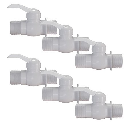 Kit 6 Registro Esfera Engate Rosca Externa PVC 1/2'' Estrela