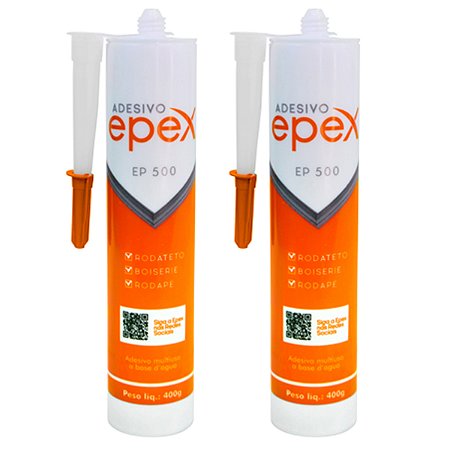 Kit 2 Cola Adesivo EP500 Rodateto Rodapé Boiserie 400g Epex