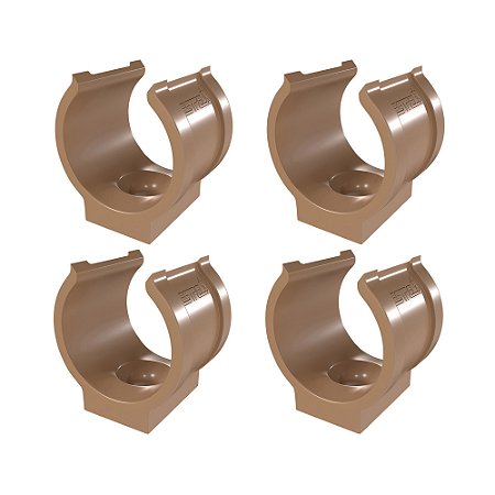 Kit 4 Abraçadeira Impacto P/ Cano 20mm 1/2'' Marrom Estrela
