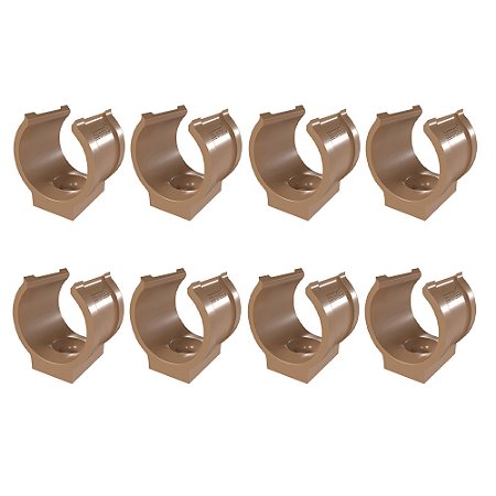 Kit 8 Abraçadeira Impacto P/ Cano 20mm 1/2'' Marrom Estrela