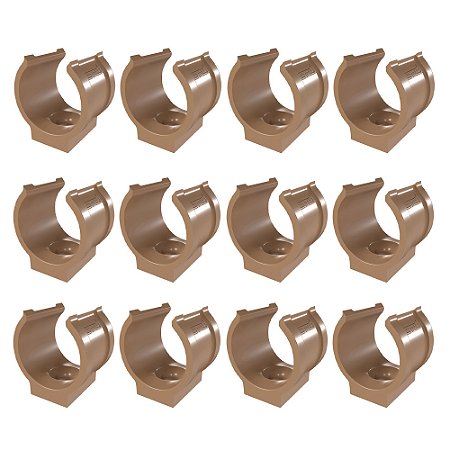 Kit 12 Abraçadeira Impacto P/ Cano 20mm 1/2'' Marrom Estrela