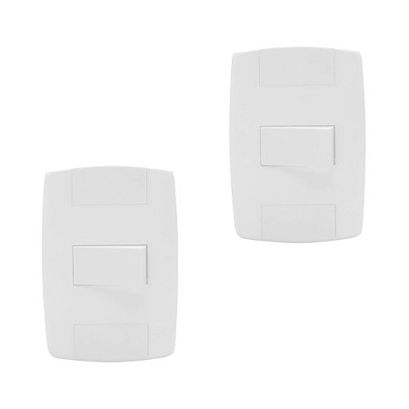 Kit 2 Interruptor Simples Branco 10A 250V Placa Espelho 4x2