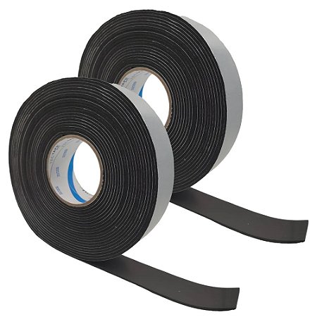 Kit 2 Fita Adesiva Espuma Elastomérica 45mmX10m Preta