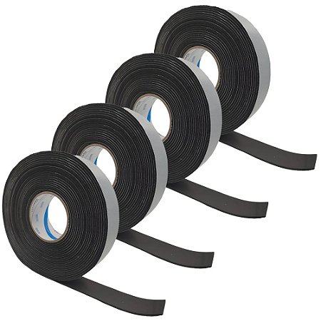 Kit 4 Fita Adesiva Espuma Elastomérica 45mmX10m Preta