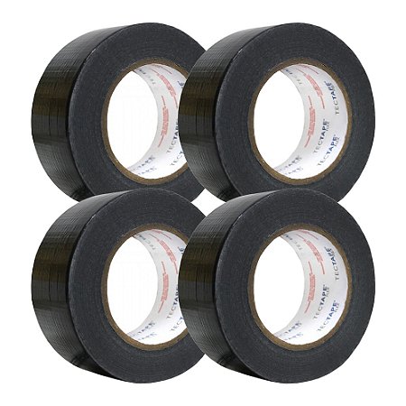 Kit 4 Fita Adesiva Tecido Multiuso SilverTape 48mmX50m Preta