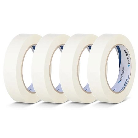 Kit 4 Fita Crepe Uso Geral Pintura 24mmX50m Bege Tectape