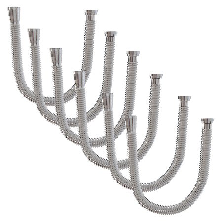Kit 6 Sifão Click Longo Universal Flexível Cromado Estrela